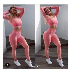 Gymshark Ombré Seamless in peach Set